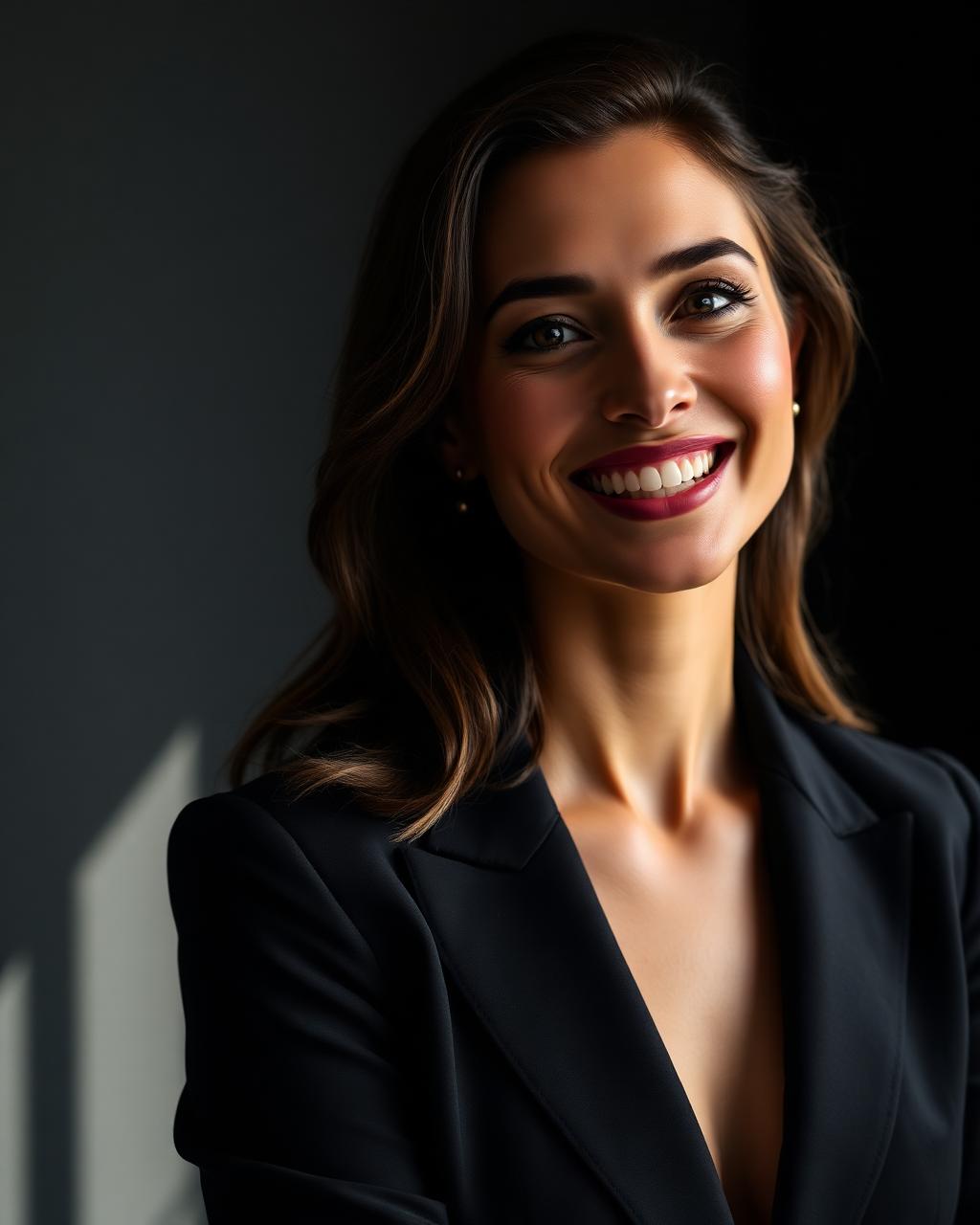 Ejecutiva sonriendo con confianza
